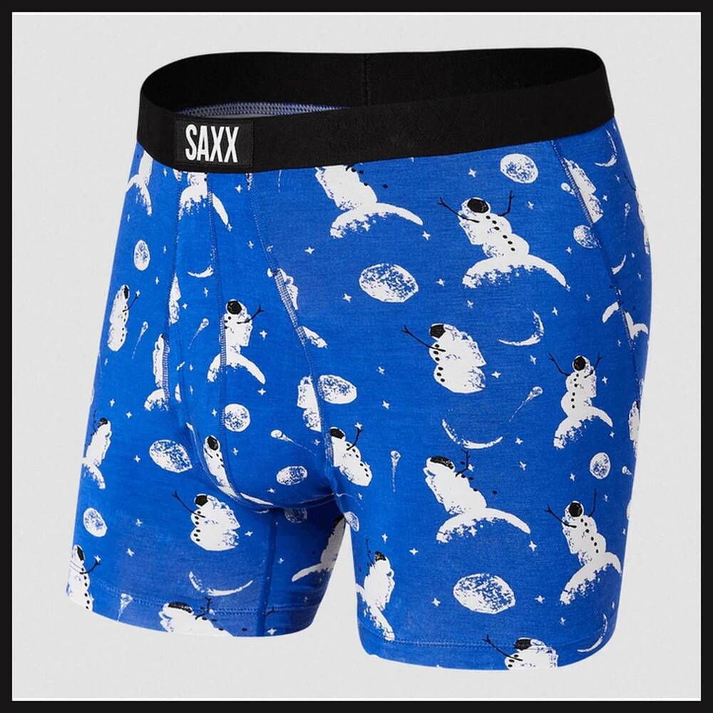 NEW SAXX men's ultra boxer brief in peak blue astro snowman